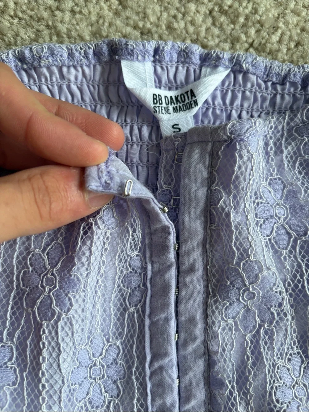 BB Dakota Sheet To Streets purple bohemian boho blouse Top size small NWT